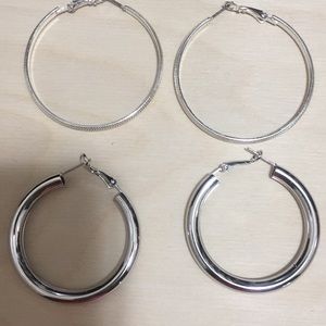 Silver hoop earrings